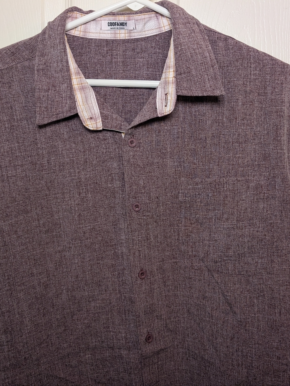 Coofandy Shirt Men's Size L Button-up Casual Athleisure Vacation Short Sleeve
